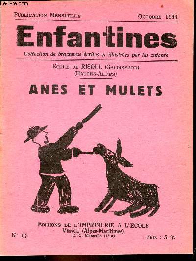 Enfantines n63 octobre 1934 - Anes et mulets.