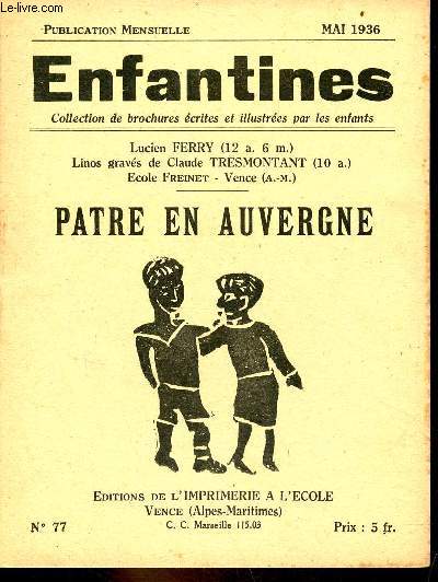 Enfantines n77 mai 1936 - Patre en Auvergne.