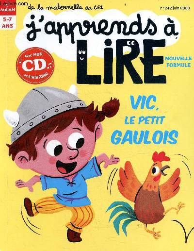 J'apprends  lire n242 juin 2020 5-7 ans de la maternelle au ce1 - Vic, le petit gaulois , avec le cd de l'histoire - A pas d'escargots - la danse de la confiance - 3 mots nouveaux - joue avec vic - bienvenue la classe - le bois est tnbreux ...