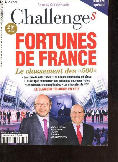 Le news de l'conomie Challenges n617 numro spcial du 4 juillet au 28 aot 2019 - Fortunes de France le classement des 500.