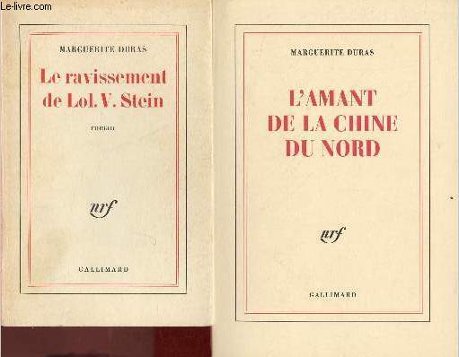 Lot de 2 livres de Marguerite Duras : Le ravissement de Lol.V.Stein (1964) + L'amant de la Chine du Nord (1991)
