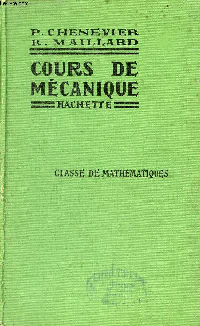 Mcanique - Classe de mathmatiques lmentaires - Programmes de 1941.