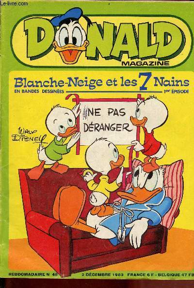 Donald magazine n48 2dcembre 1983 - Le fantme noir maitre de la conique neptune - Guy l'clair les temps lunatiques - pim pam poum o la lune - sachez pcher - les jardins suspendus de babylone - le club des cinq le secret des templiers ...