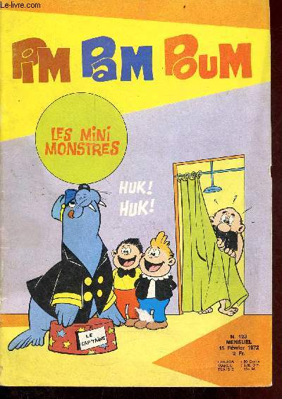 Pim Pam Poum n123 15 fvrier 1972 - Pim Pam Poum - Tracassin - la momie - Pipo, concombre et Pougatchoff - les mini-monstres.