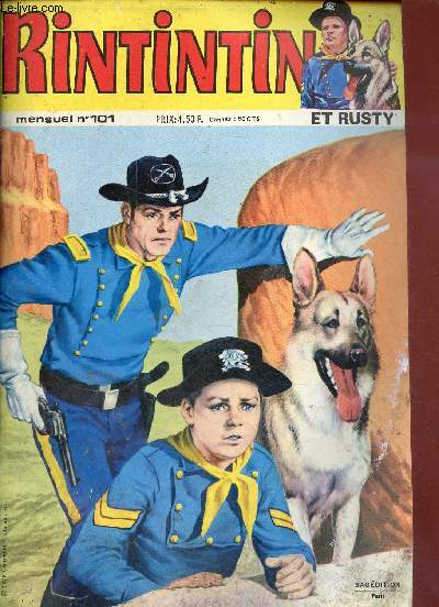 Rintintin n101 - Rintintin et Rusty l'pope hroque du 101me U.S. Cavalry - Kid Roy l'as de pique - jeu - ils sont en danger ! - deux sauts sots dans l'espace.
