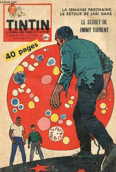 Album Tintin n42 le journal des jeunes de 7  77 ans contenant les n574 + 575 + 576 + 577 + 578 + 579 + 580 + 581 + 582 + 583 + 584 + 585 anne 1959-1960.