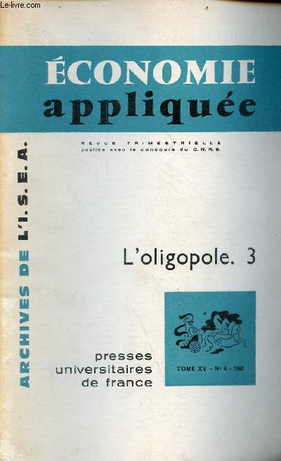 Economie applique - L'oligopole 3 - archives de l'I.S.E.A.