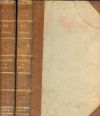 Considrations sur les principaux vnemens de la rvolution franaise - En 2 tomes (2 volumes) - Tome premier + Tome second - seconde dition.