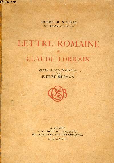 Lettre romaine  Claude Lorrain.