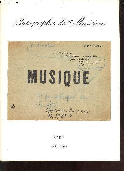 Catalogue de ventes aux enchres - Archives musicales de Roland-Manuel - Autographes et musiciens - Htel Drouot mercredi 14 mai 1986.