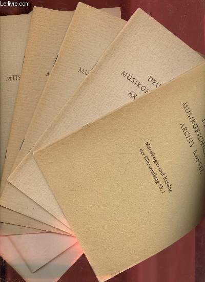 Lot de 7 catalogues en allemand : Deutsches musikgeschichtliches archiv kassel - Nr 1 + 3 + 4 + 5 + 6 + 7 + 8.