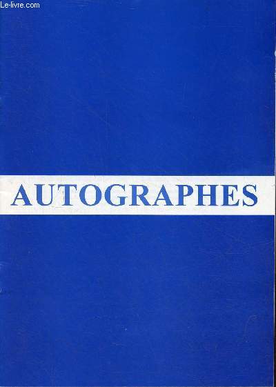 Catalogue librairie de l'echiquier - autographes.