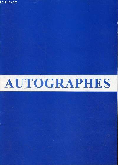Catalogue librairie de l'echiquier - autographes.