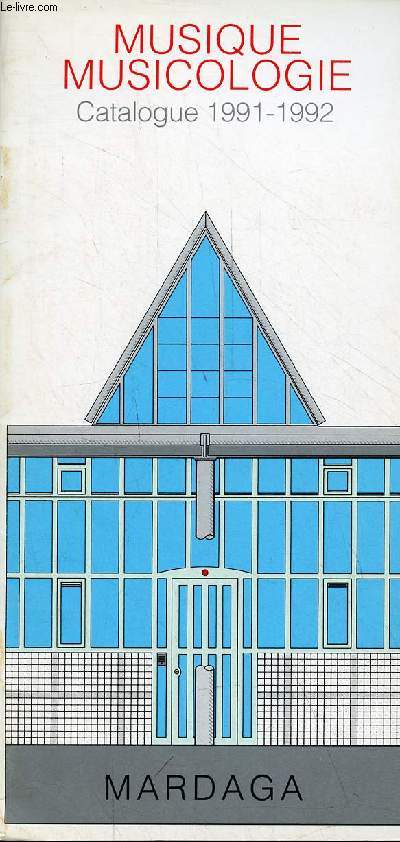 Catalogue musique musicologie 1991-1992.