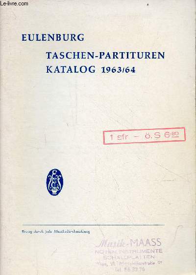 Eulenburg taschen-partituren katalog 1963/64.