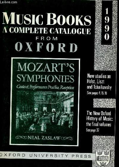 Music books a complete catalogue from Oxford 1990.