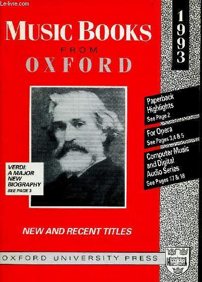 Music books from oxford 1993 - new and recent titles.