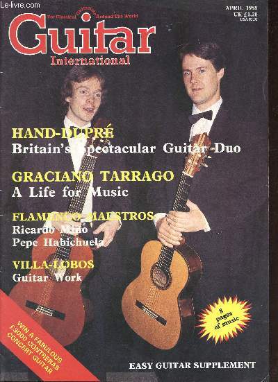 Guitar international n9 volume 16 april 1988 - Guitar talk - the hand-dupre duo - diary - crossword n.10 - Andrea Tacchi, italian guitar maker - a box-full of bells, guitar boffin Gerald Kerr, interview - coral rag, leslie wood - introduction L.H.Drabble