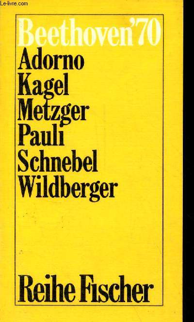 Adorno Kagel Metzger Pauli Schnebel Wildberger - Fischer n6.