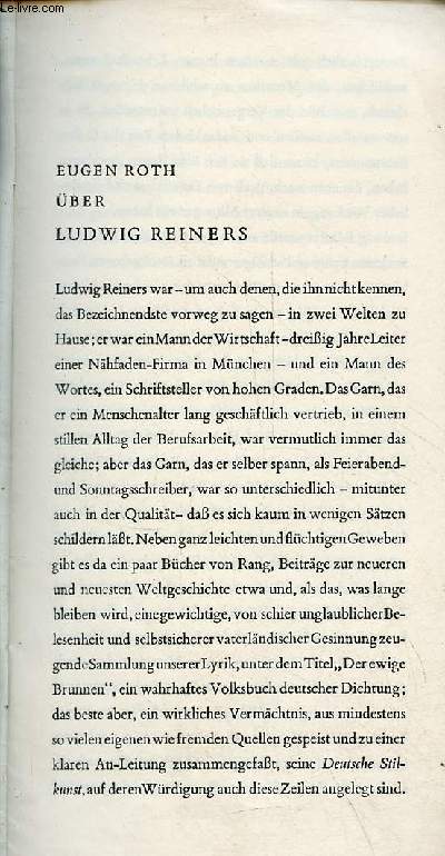 ber Ludwig Reiners.