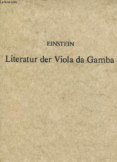 Zur deutschen Literatur fr der Viola da Gamba.
