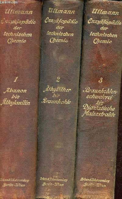 Enzyklopdie der technischen Chemie - 7 volumes - volume 1+2+3+4+5+6+12.