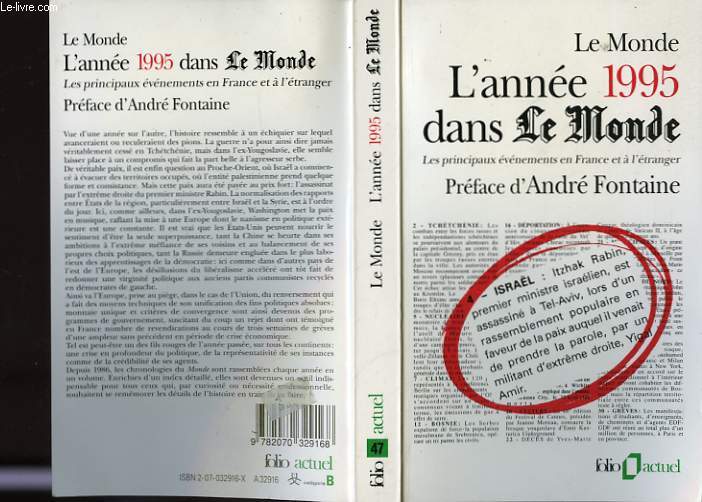 L'ANNEE 1995 DANS LE MONDE.LES PRINCIPAUX EVENEMENTS EN FRANCE ET A LETRANGER.