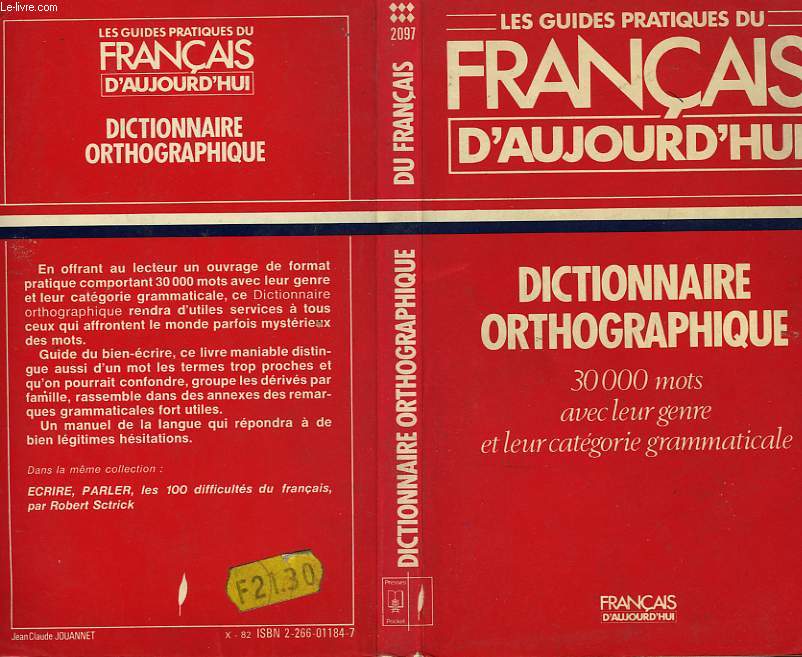 DICTIONNAIRE ORTHOGRAPHIQUE