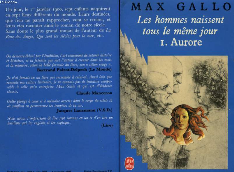 TOUS LES HOMMES NAISSENT TOUS LES MEME JOUR TOME 1 AURORE