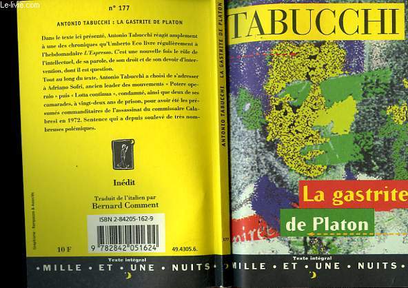 ANTONIO TABUCCHI: A GASTRITE DE PLATON