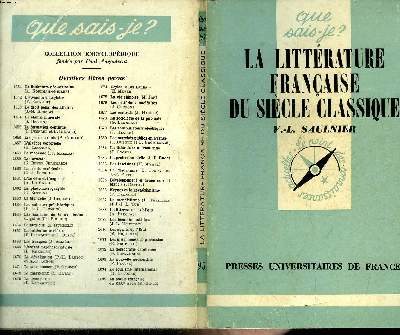 Que sais-je? N 95 La littrature franasie du sicle classique