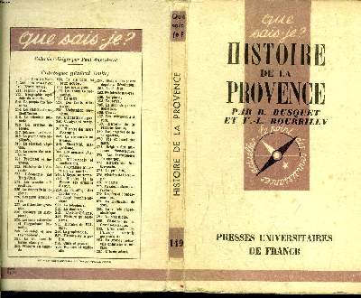 Que sais-je? N 149 Histoire de la Provence