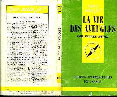 Que sais-je? N 152 La vie des aveugles