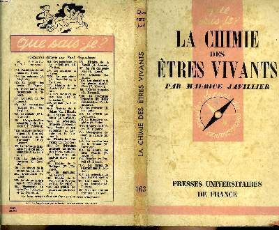 Que sais-je? N 163 La chimie des rtres vivants