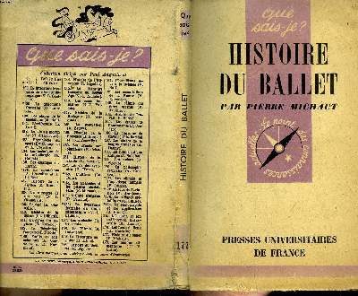 Que sais-je? N 177 Histoire du ballet