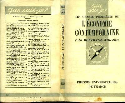 Que sais-je? N 182 Les grands problmes de l'conomie contemporaine