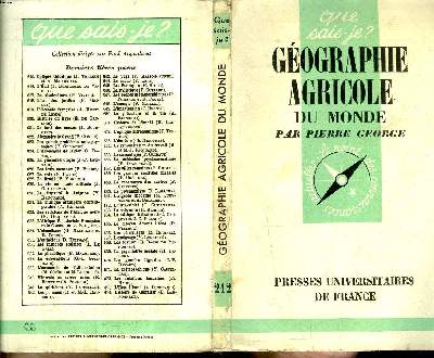 Que sais-je? N 212 Gographie agricole du Monde