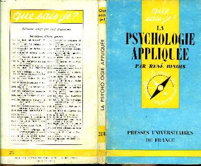 Que sais-je? N 218 La psychologie applique