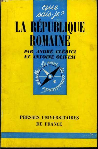 Que sais-je? N 686 La Rpublique Romaine