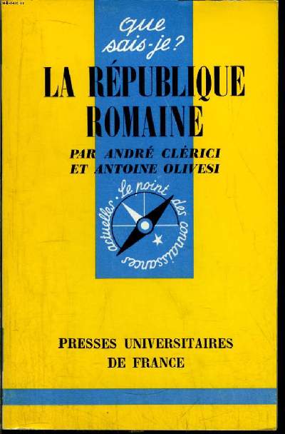 Que sais-je? N 686 La Rpublique Romaine