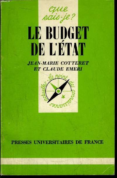 Que sais-je? N 1484 Le budget de l'Etat