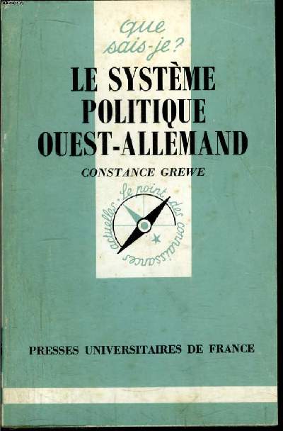 Que sais-je? N 2275 Le systme politique ouest-allemand