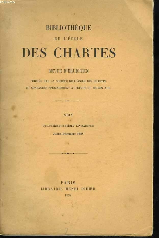 Bibliothque de l'cole des Chartes. Revue d'rudition publie par la Socit de l'cole des Chartes et consacre spcialement  l'tude du Moyen Age. 3 Tomes