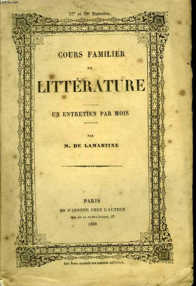 Cours familier de Littrature. N57 et 58