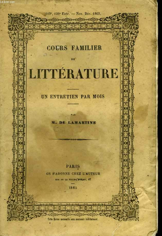 Cours familier de Littrature. N119 et 120