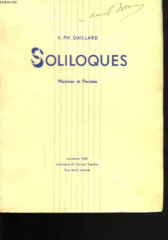 Soliloques. Maximes et Penses