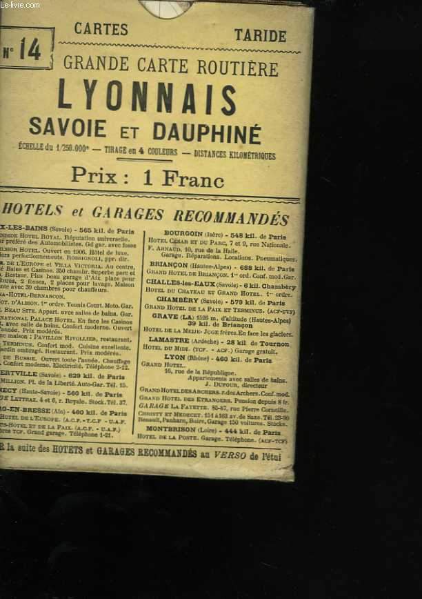 Grande carte routire. Lyonnais. Savoie et Dauphin