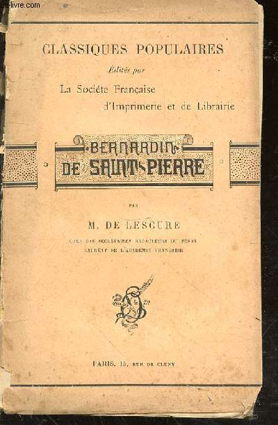 Bernardin de Saint-Pierre. Un volume orné d'un portrait et de plusieurs compositions de Maurice Leloir