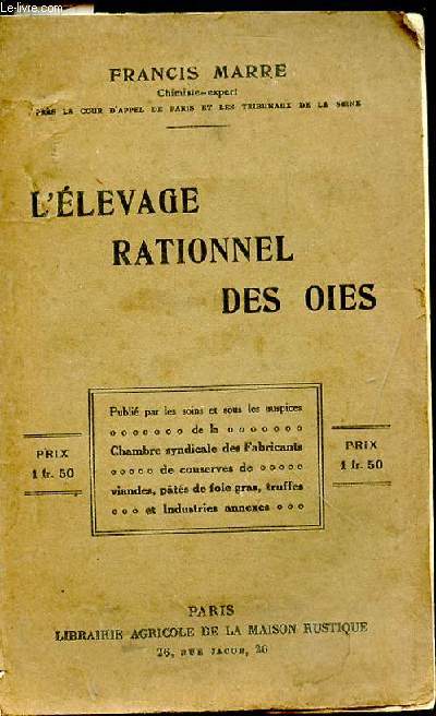 L'levage rationnel des oies