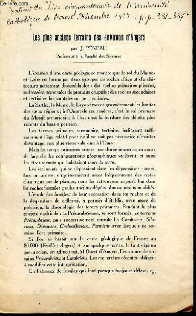 Les plus anciens terrains des environs d'Angers